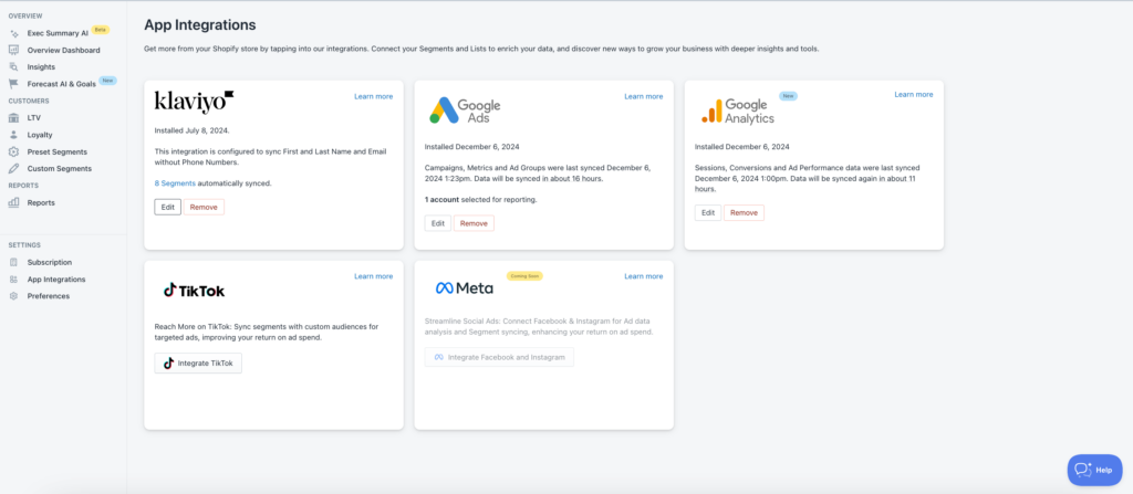 Shopify frequently purchased report
