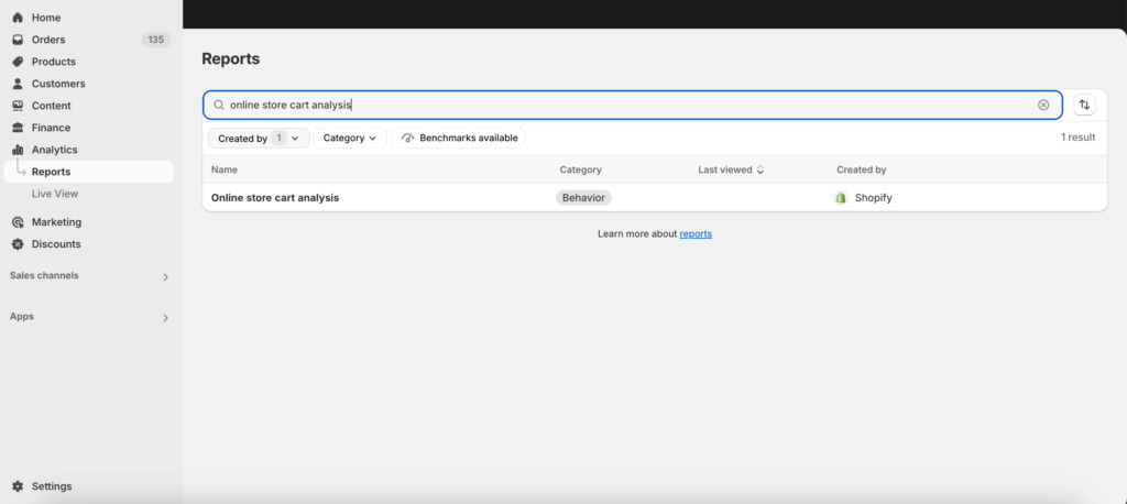 Shopify Frequently bought together report