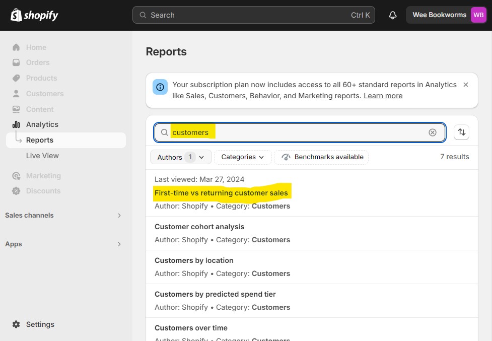 first time and returning customers shopify