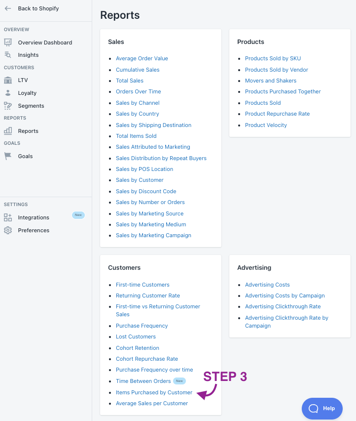 How to Access Items Purchased by Customer Report on BtN