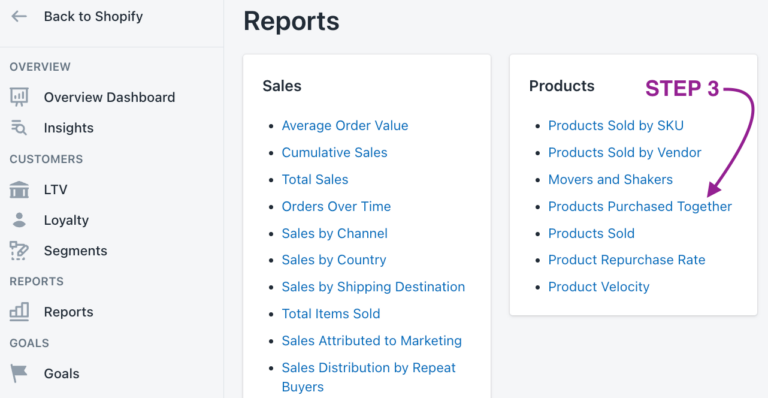 How to Access Products Purchased Together report on BtN