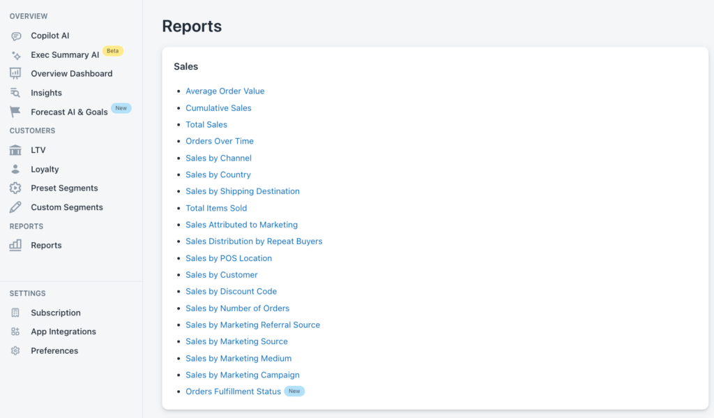 Shopify Fulfillment Reports